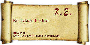 Kriston Endre névjegykártya